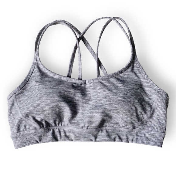 Manduka Cross Straps Sports Bra Woman’s Size Large Grey Space Dye Light Padding - Picture 2 of 12